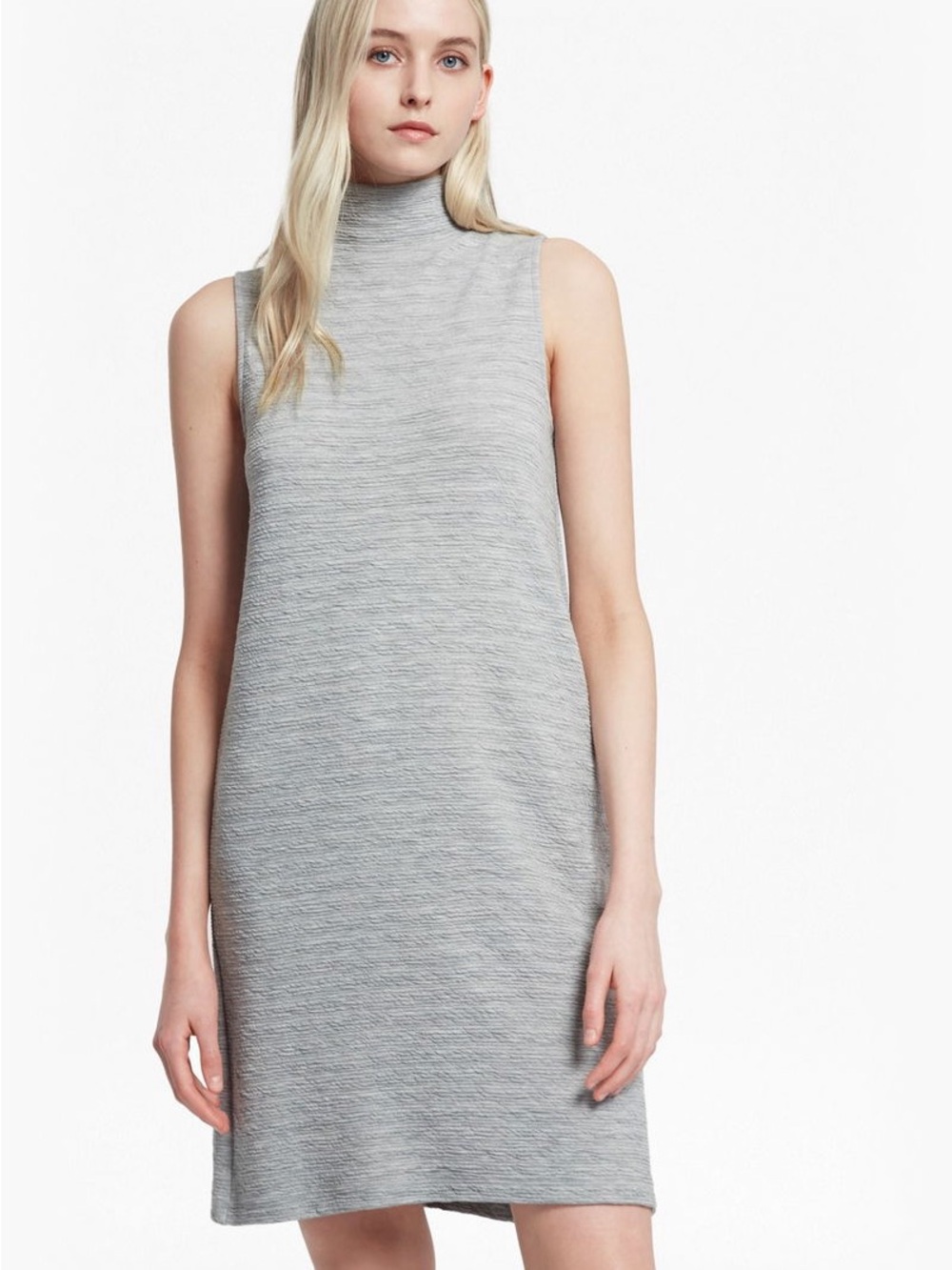 French Connection Sudan Heather Gray Sleeveless Mock Neck Dress